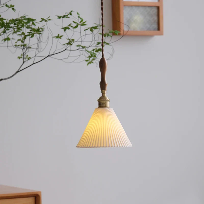 lámpara colgante nórdica vintage de cerámica y latón luminaria colgante