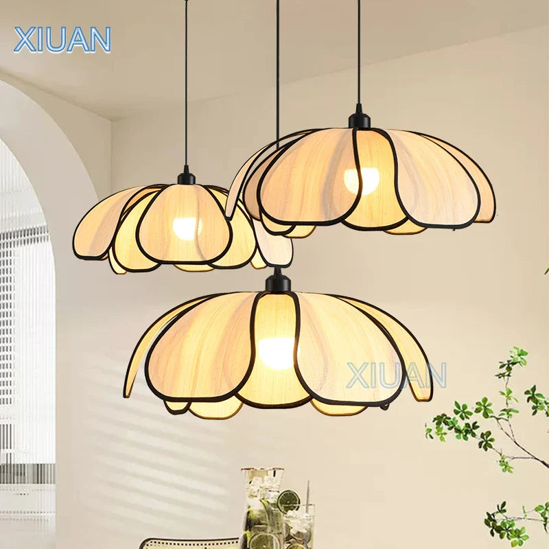 lámpara de abacá hecha a mano estilo retro francés LED