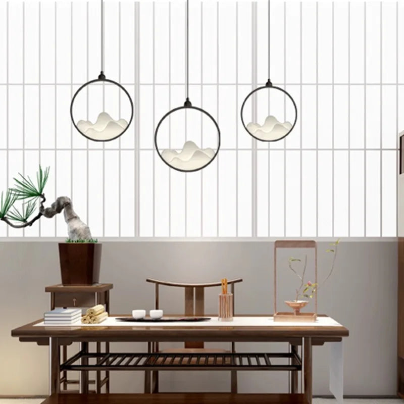 lámpara china retro de hierro con luz led decorativa