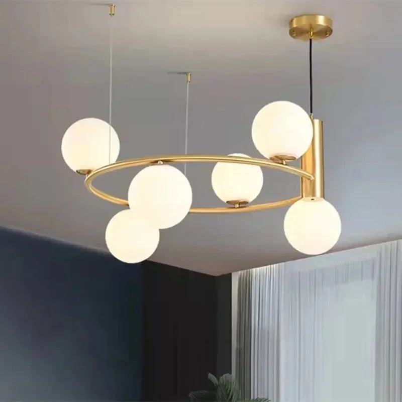 lustre nórdico de vidrio led para decoración del hogar
