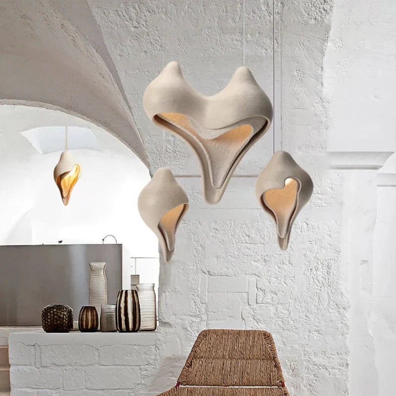 lustre moderno en yeso diseño creativo concha suspensión