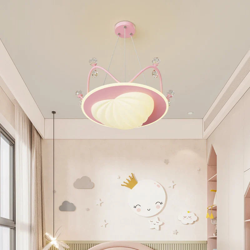 lámpara de techo romántica de cristal con forma de nube para habitación infantil decorativa