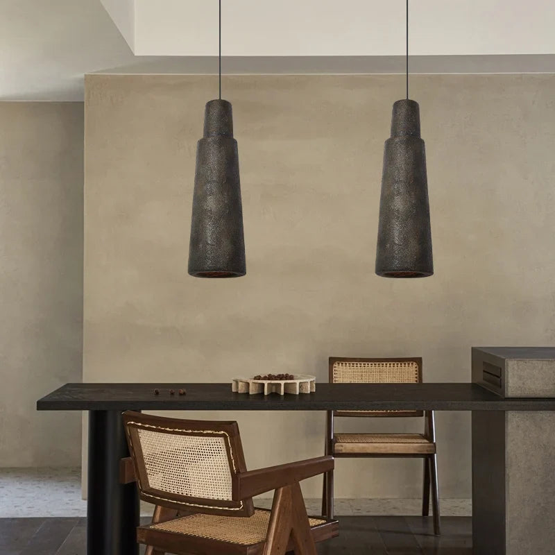 lámpara colgante led wabi sabi nórdica para restaurante y bar