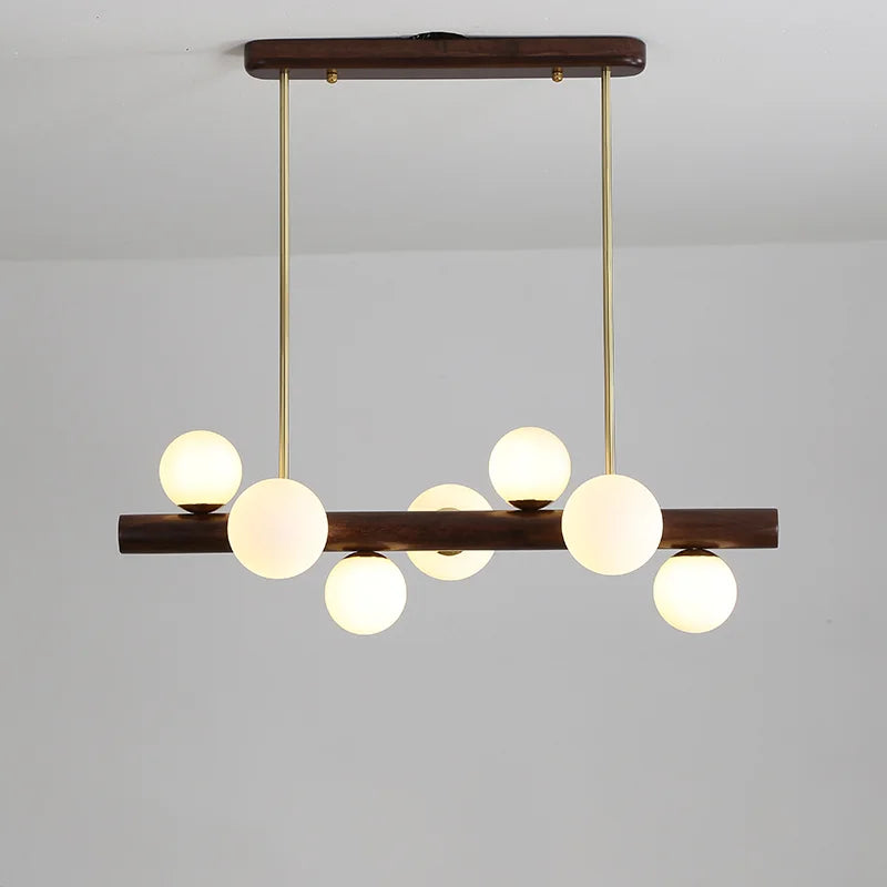 lámpara moderna de madera caucho nogal estilo simple decoración minimalista