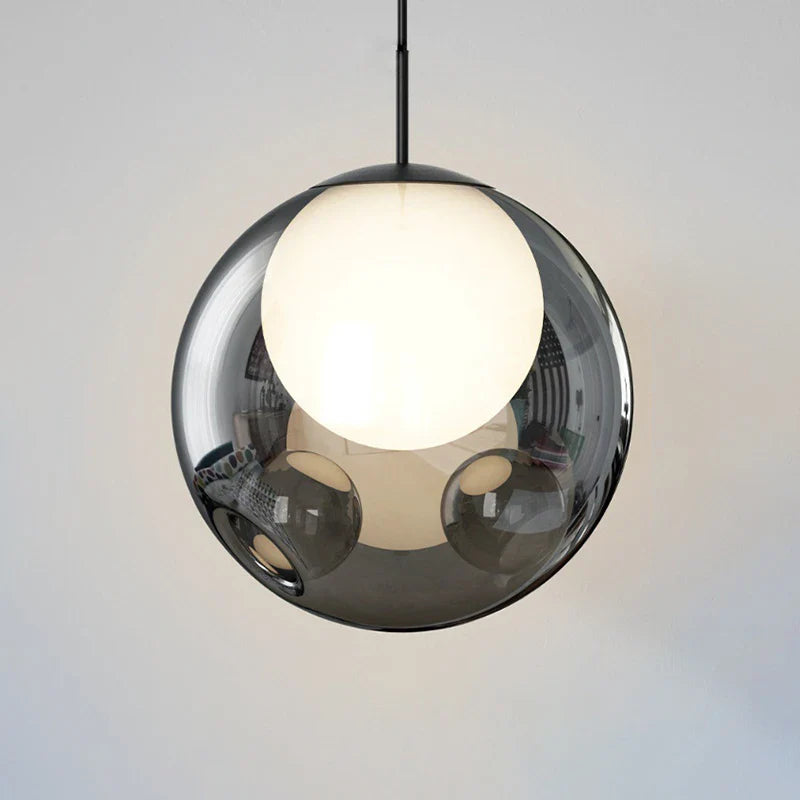 lámpara nórdica de vidrio simple suspensión interior