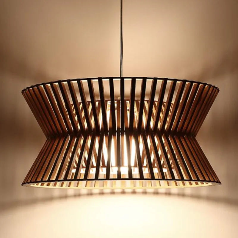 lámpara de madera maciza estilo nórdico para iluminación interior