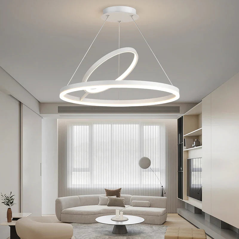 lámpara colgante led moderna nórdica simple estilo anillo