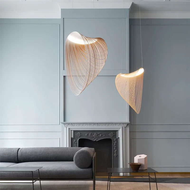 Lámpara colgante de madera nórdica diseño moderno