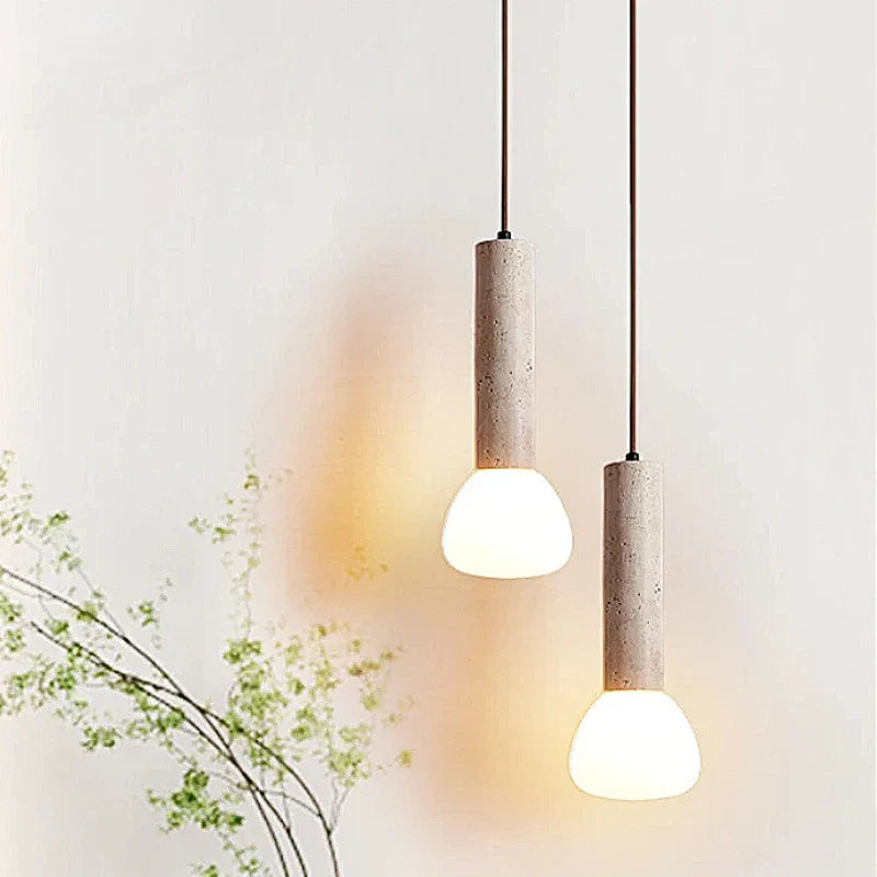lámpara retro moderna de piedra de cueva para decoración interior