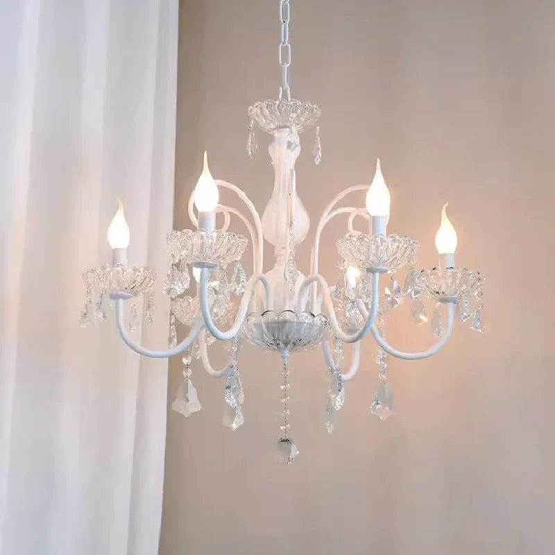 lustre romántico de cristal para habitación infantil moderna