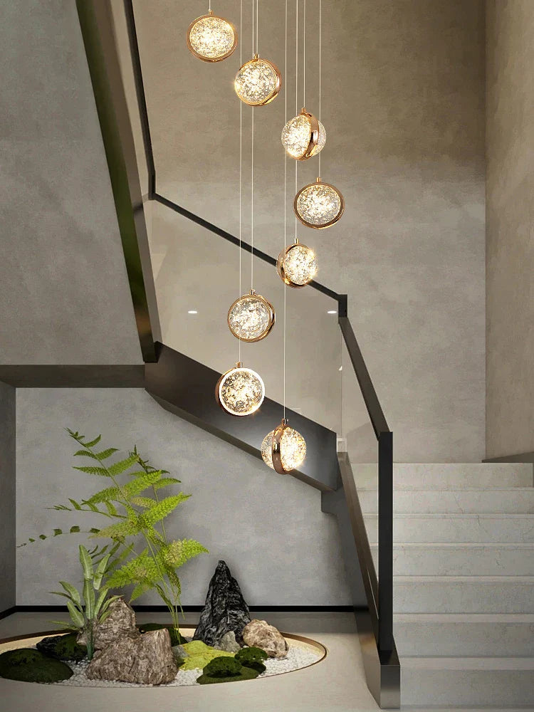 lámpara de techo giratoria diseño nórdico en cristal para iluminación interior