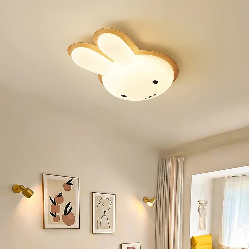 Lámpara de araña con diseño de conejo para habitación infantil
