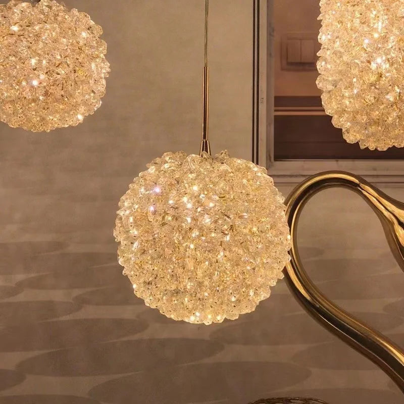 lámpara de techo de cristal led ligera para un ambiente romántico y elegante