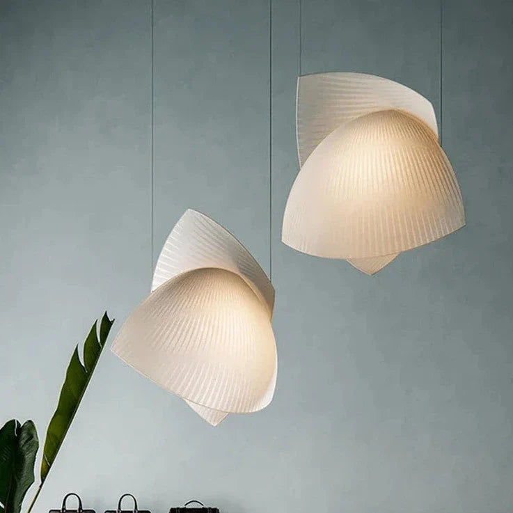 Lámpara LED diseño moderno wabi sabi tela iluminación decorativa