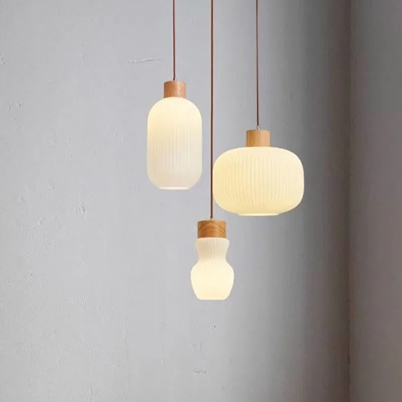 Lámpara colgante a rayas elegante diseño escandinavo
