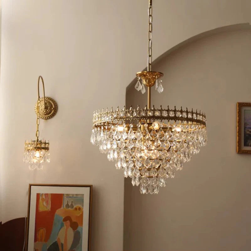 lustre de cristal retro para decoración interior elegante