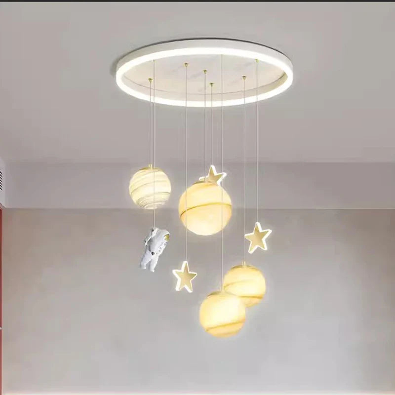 lámpara de techo de astronautas luminosa para habitación infantil diseño moderno
