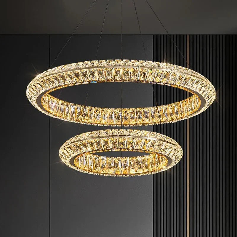 lustre de lujo de cristal LED para hotel y bar