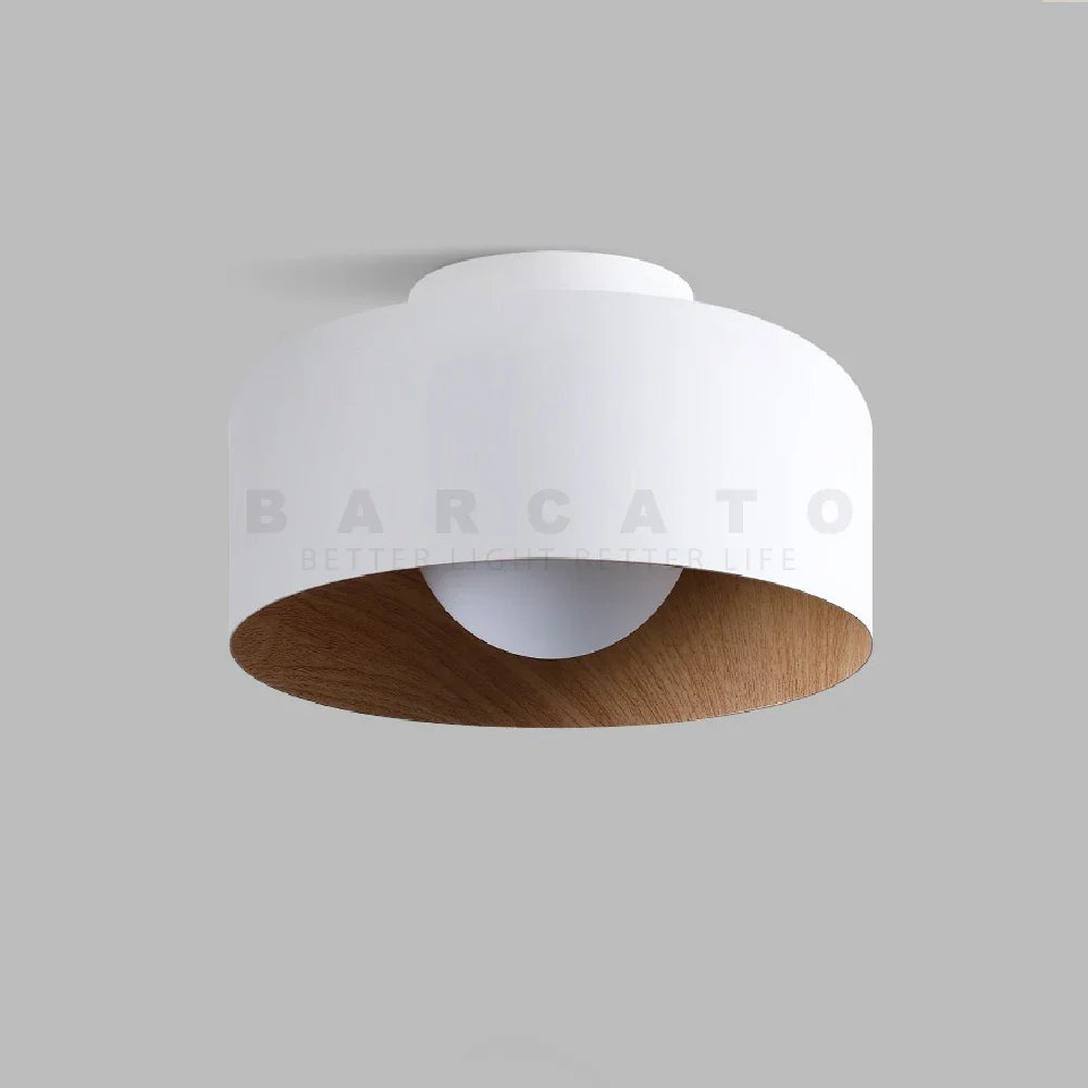 Lámpara de techo nórdica de madera LED redonda