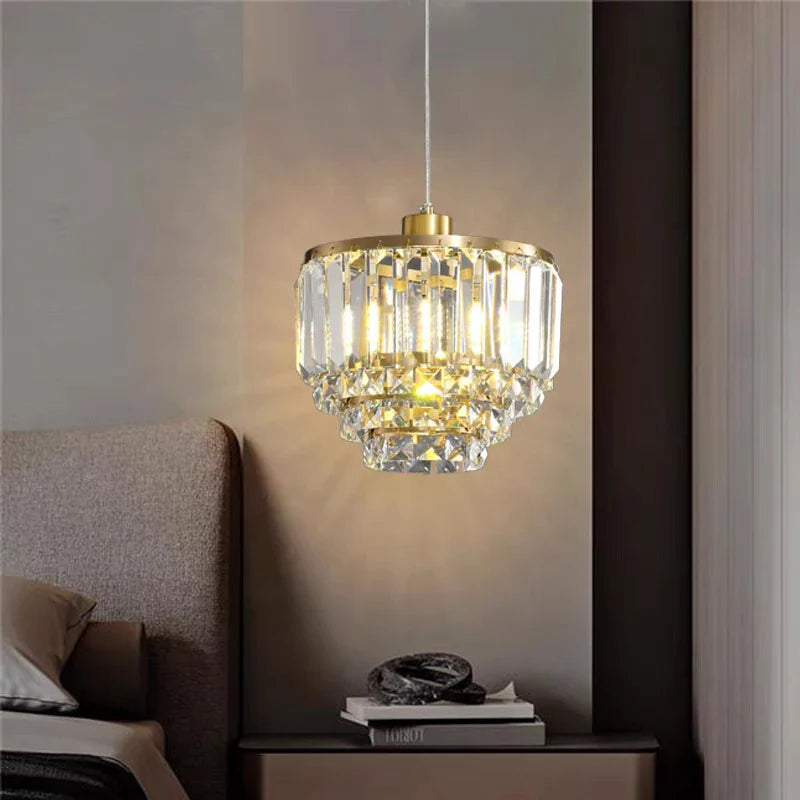 Lámpara de techo de cristal y cobre diseño para decoración moderna