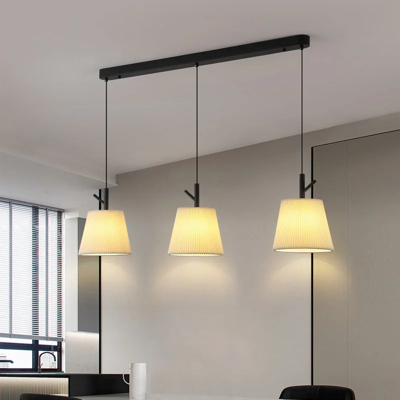 lámpara colgante de tela plisada para decoración interior moderna