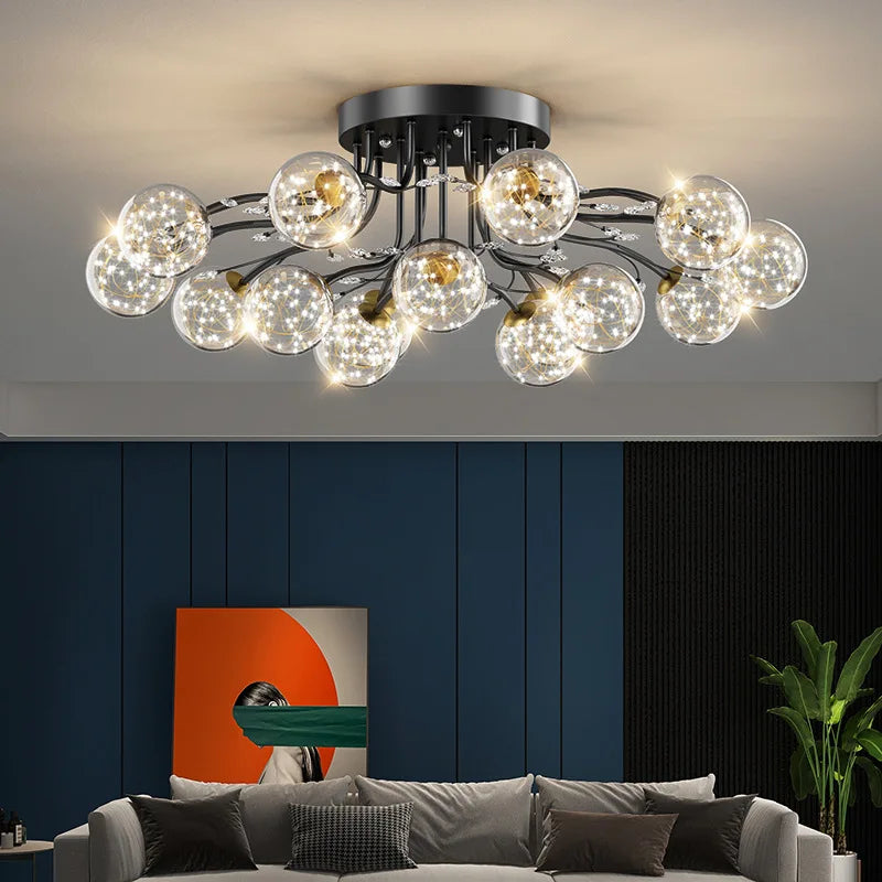 Lámpara led de vidrio con burbujas diseño moderno y elegante