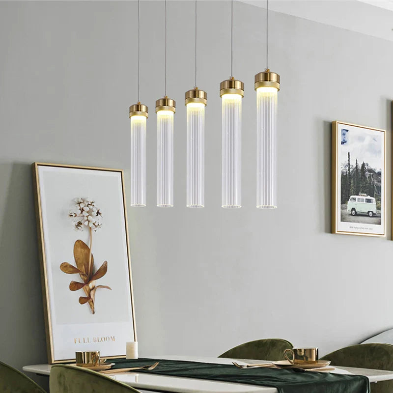 lámpara de vidrio rayado minimalista nórdica para decoración interior