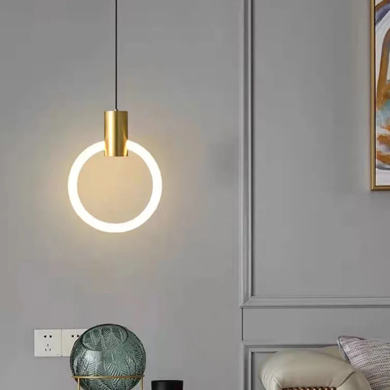 lámpara led minimalista de acrílico y cobre con 3 niveles de temperatura