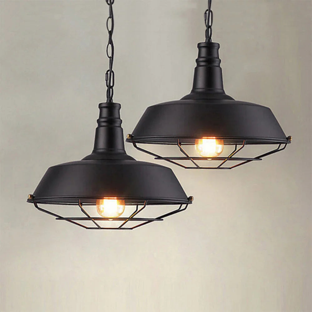 lustre industrial americano retro de hierro para bar loft