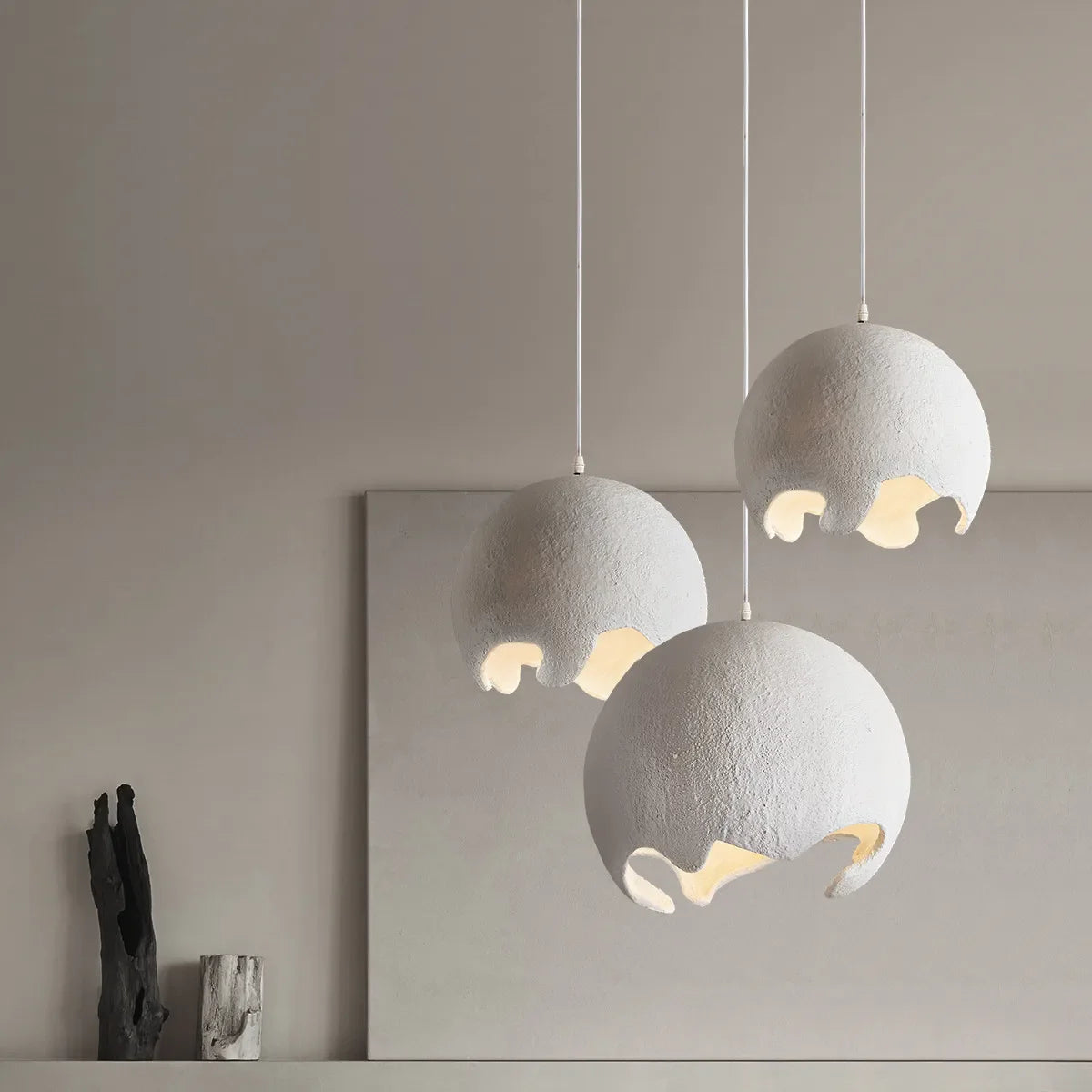 lámpara led nórdica wabi sabi minimalista diseño japonés para bar restaurante
