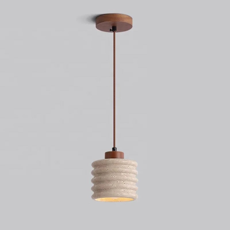 Lámpara wabi-sabi madera natural elegante