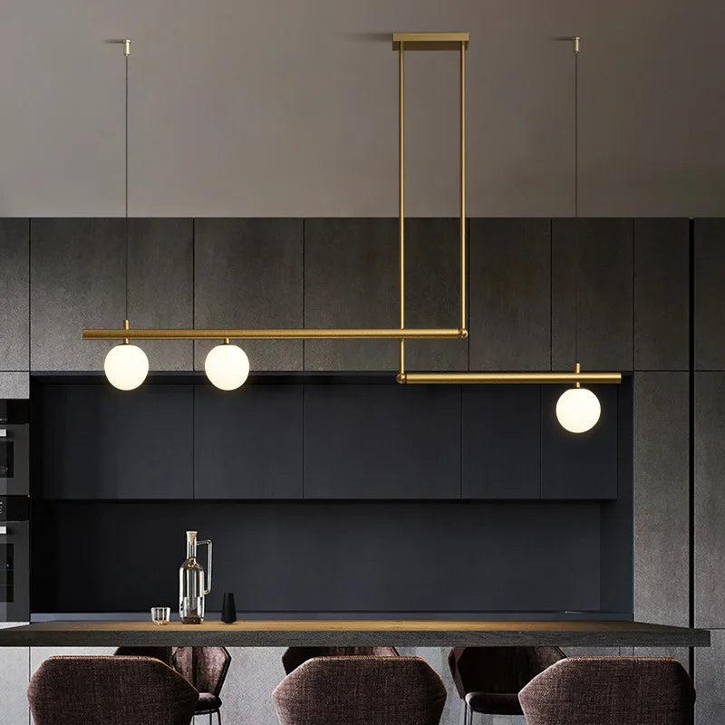 lámpara led moderna nórdica minimalista de vidrio para decoración de restaurante