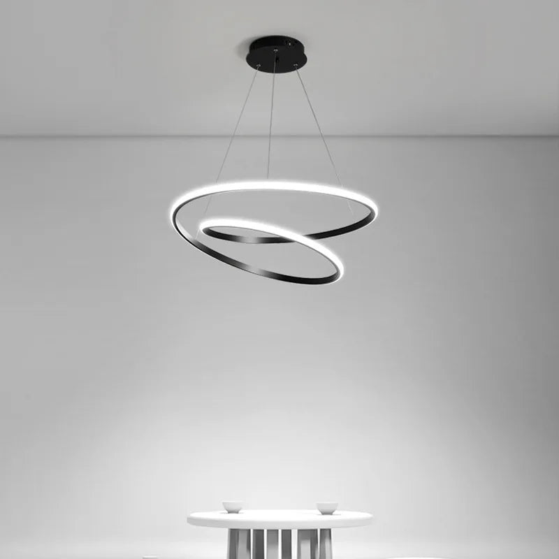 lámpara de techo circular moderna LED iluminación colgante nórdica