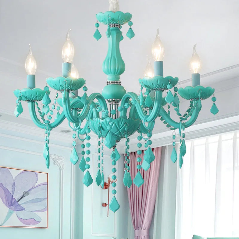 lustre de cristal para habitación de niña pequeña