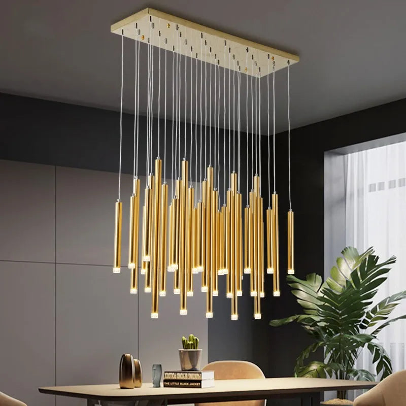 lámpara colgante luz nórdica de lujo moderna minimalista suspensión larga