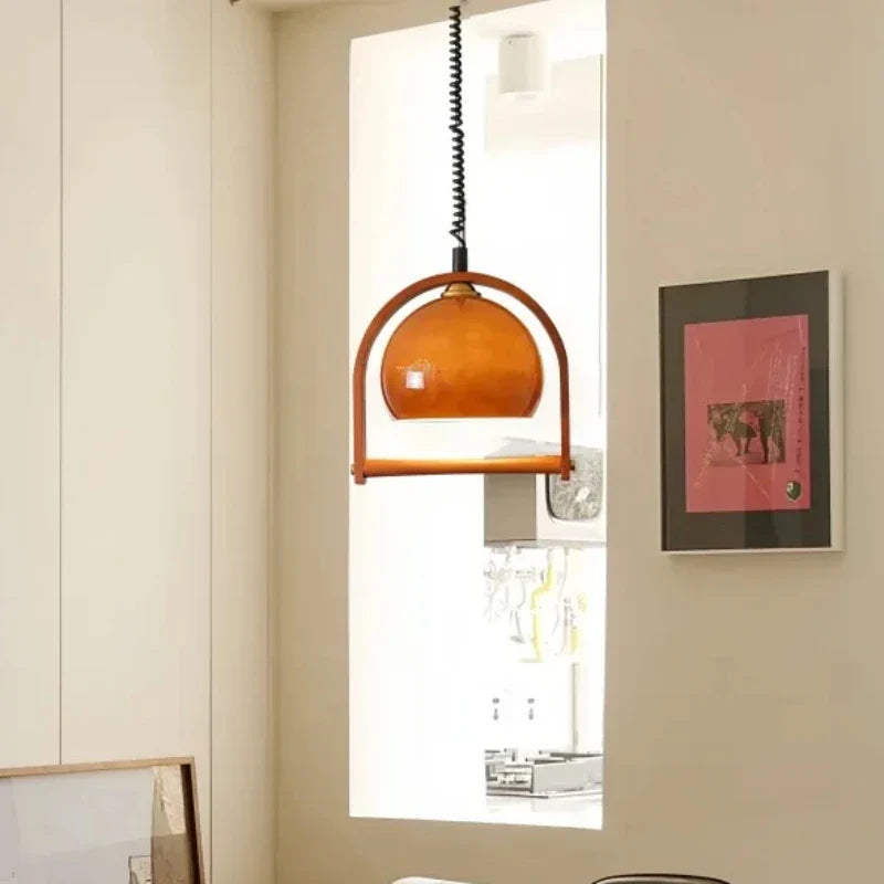Lámpara de araña vintage de vidrio retro retráctil para decoración interior