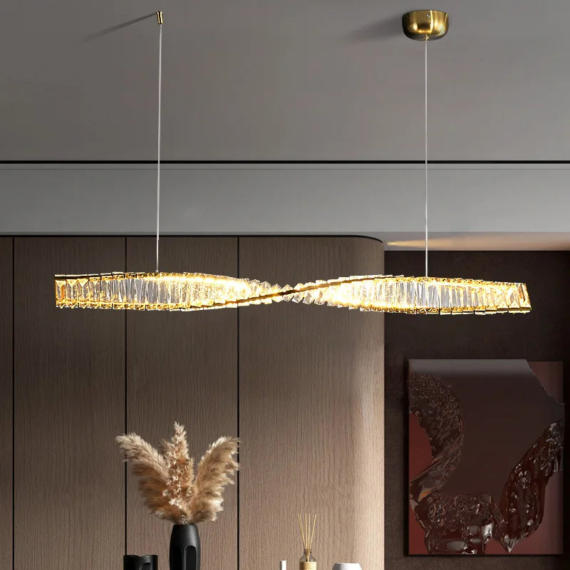 lámpara de cristal con led diseño moderno para restaurante y comedor