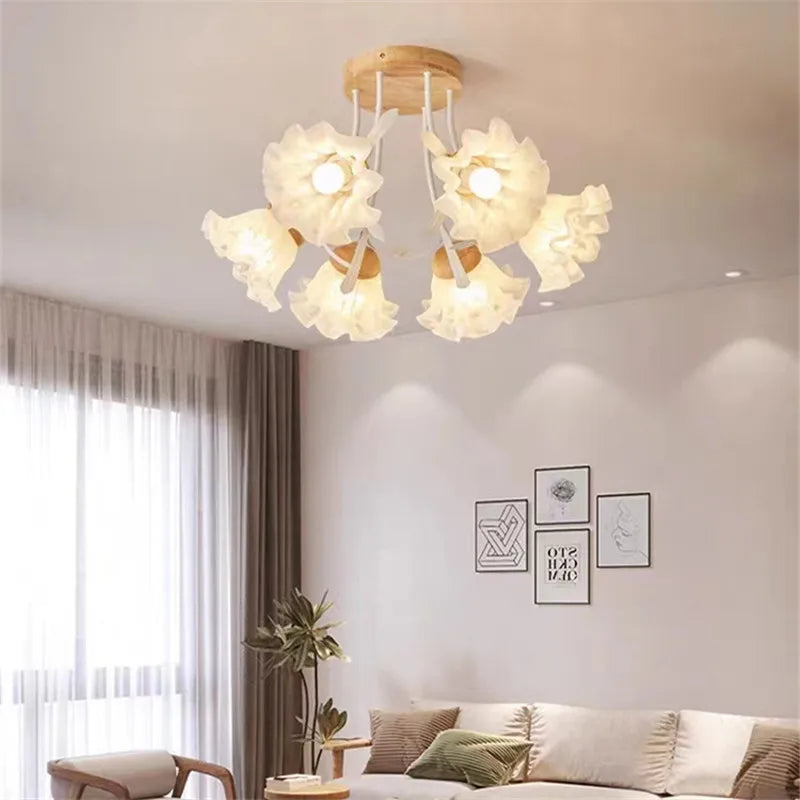 lámpara colgante creativa flores decoración nórdica para interior moderno