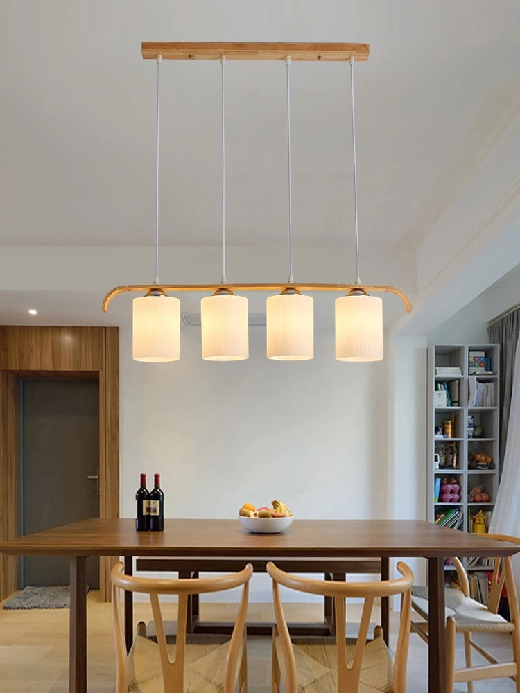 Lámpara colgante de madera LED minimalista decoración moderna