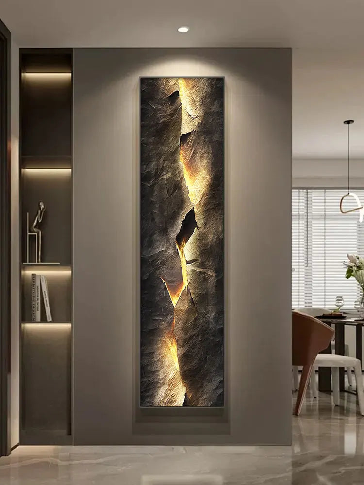 Arte mural LED abstracto moderno con retroiluminación, decoración interior