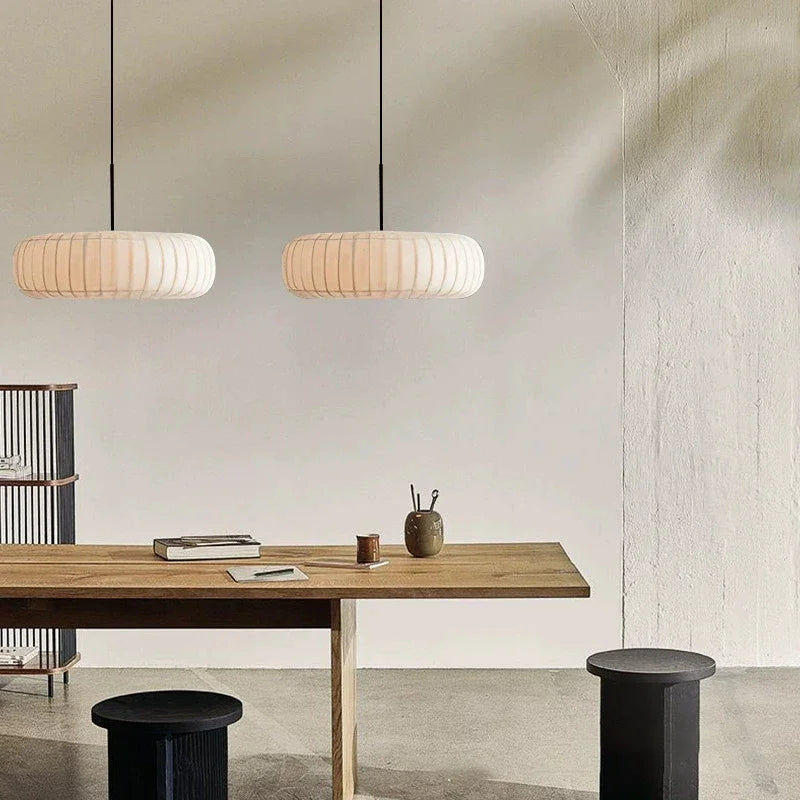 lámpara nórdica simple wabi sabi en seda led loft