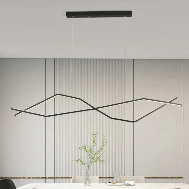 lámpara moderna LED en forma de ola diseño elegante para el hogar