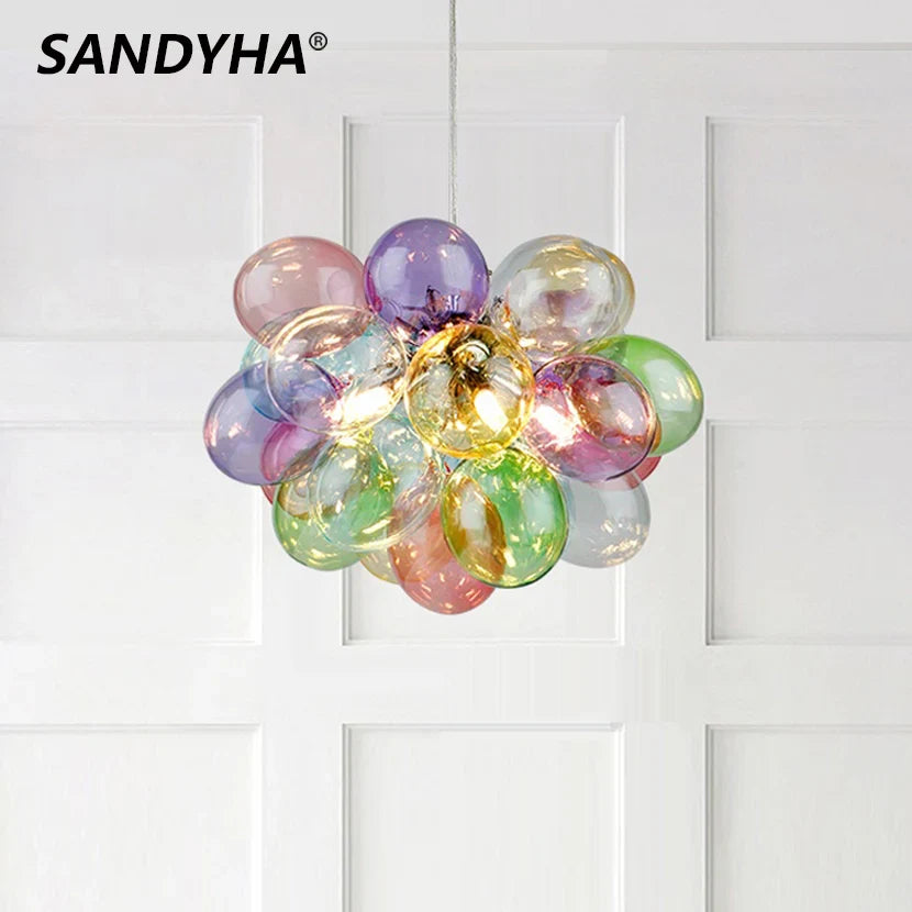 Lámpara LED en bola de vidrio burbuja colgante decoración