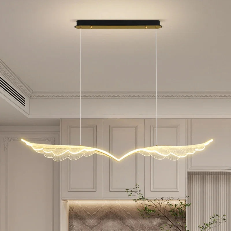 lámpara nórdica de lujo alas artísticas iluminación interior