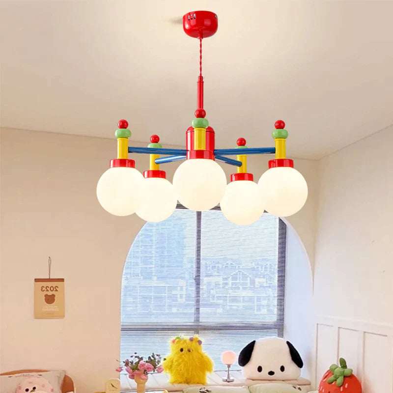 lustre colorido de vidrio para habitación infantil princesa