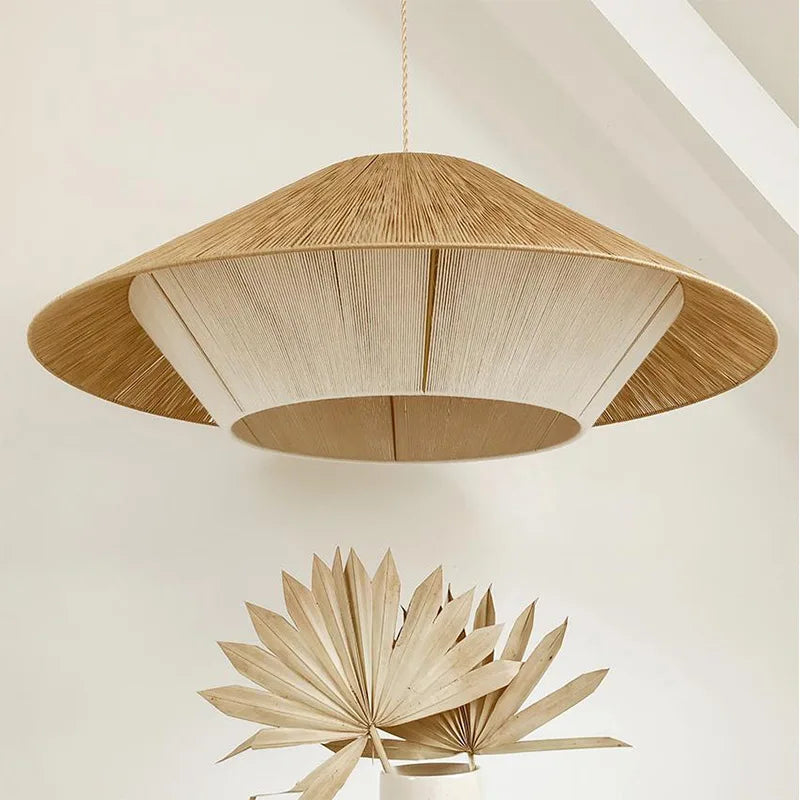 lámpara retro japonesa de cuerda de cáñamo para decoración creativa