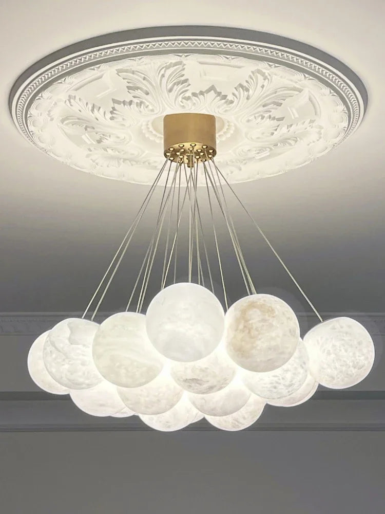 Lámpara de cobre de lujo con mármol natural español para decoración moderna