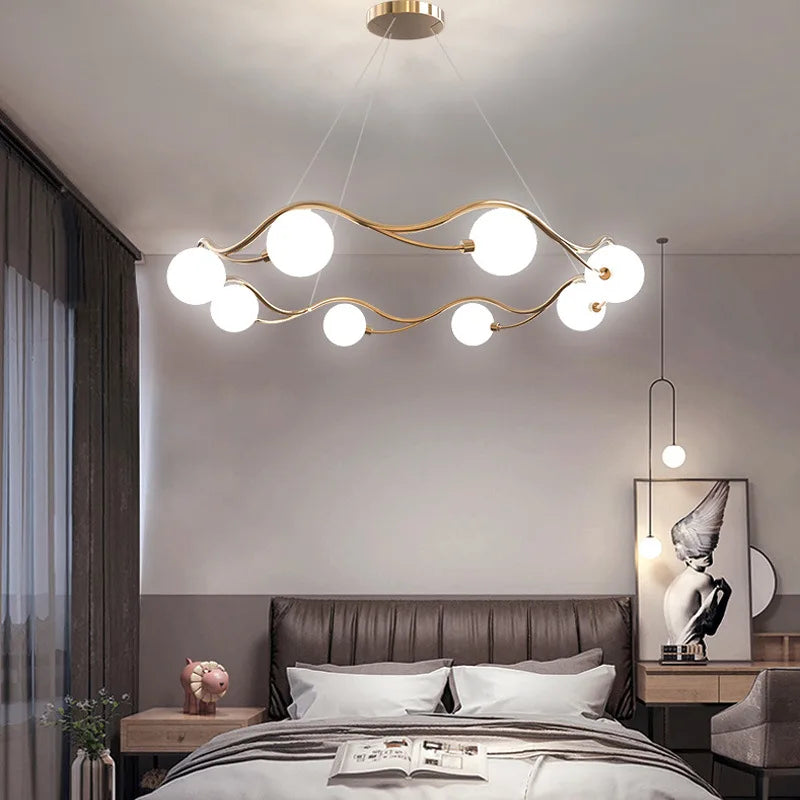 lámpara colgante nórdica simple anillo led iluminación interior decorativa