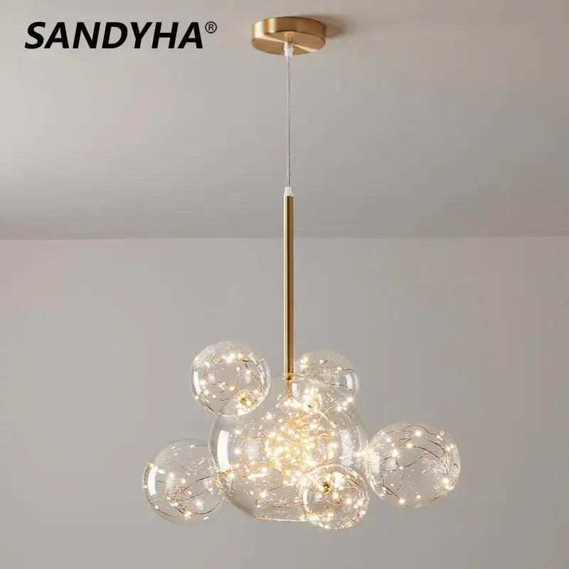 lámpara de vidrio moderna para decoración interior luminosa