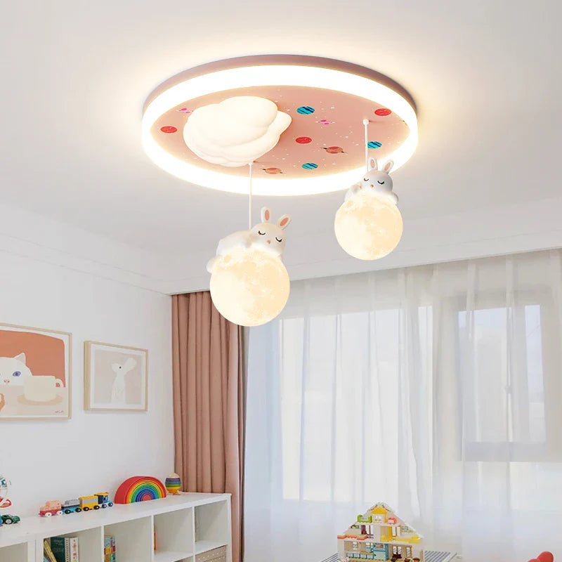 lámpara LED para niños con motivo de oso y conejo